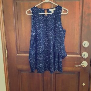 Motherhood Maternity navy polka dot sleeveless top